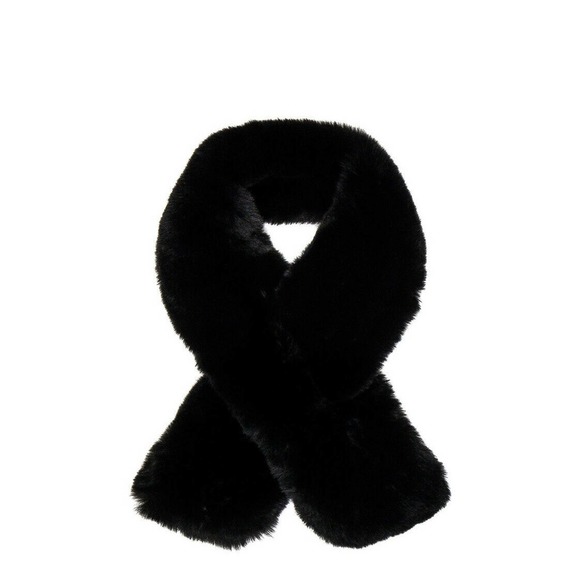 Jocelyn Faux Fur Pull Through Scarf Black Soft - Picture 2 of 3